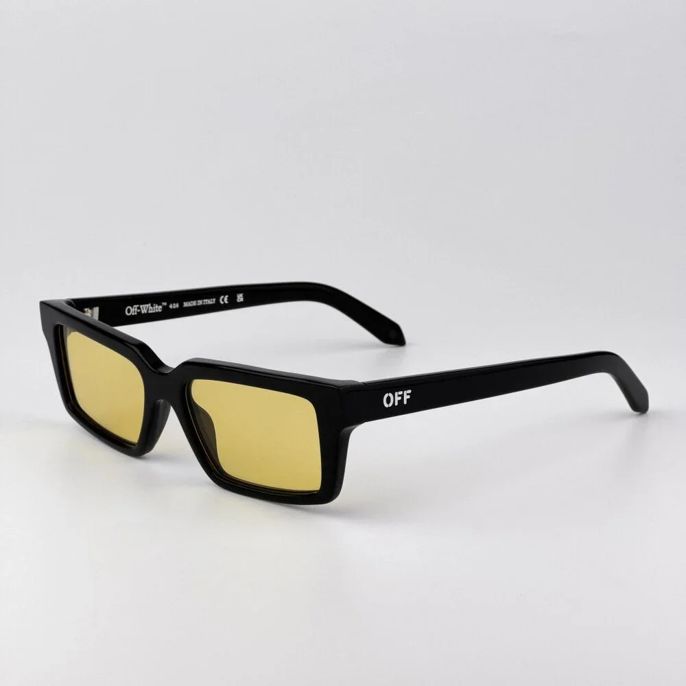 Off-White WARREN Men Sunglasses Black Square Yellow | Model OERI13A 1018